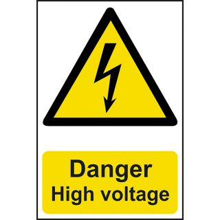 Danger High Voltage - PVC Sign 200 x 300mm
