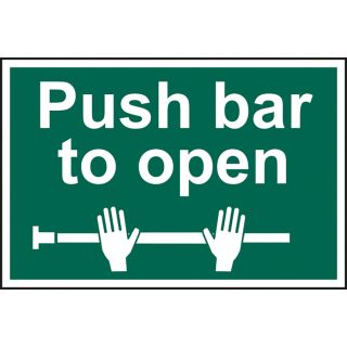 Push Bar To Open - PVC Sign 300 x 200mm
