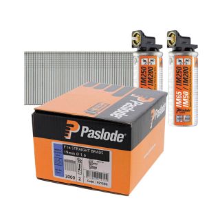 Paslode Galvanised Straight Brad & Fuel Pack 19mm - Box of 2,000