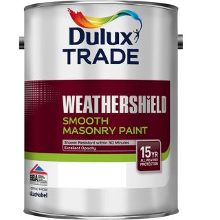 Dulux Trade Weathershield Smooth Masonry Brilliant White Paint 5L