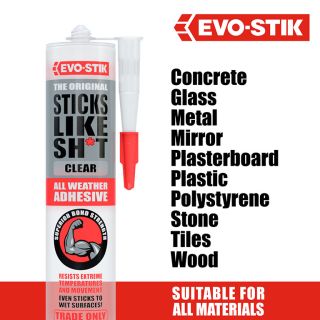 Evo-Stik All Weather Sticks Like Sh*t Clear Adhesive 290ml