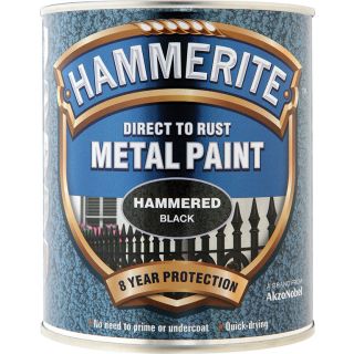 Hammerite Metal Hammered Black Paint 750ml