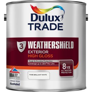 Dulux Trade Weathershield Pure Brilliant White Gloss 2.5L