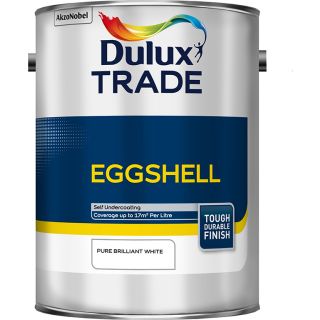 Dulux Trade Eggshell Pure Brilliant White Paint 5L