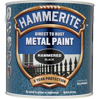 Hammerite Direct To Rust Hammered Black Paint 2.5L