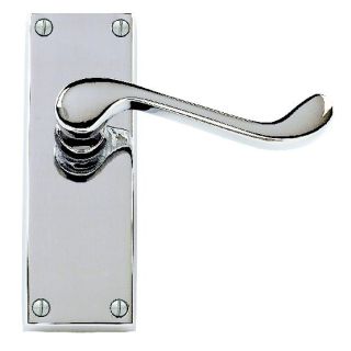 Dale Hardware Victorian Scroll Lever on Backplate Short Latch Furniture