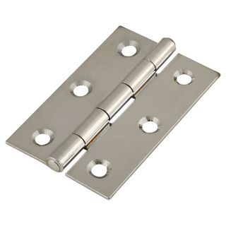Dale Hardware 1838 Bright Zinc Plated Fixed Pin Butt Hinges 76mm - Pack of 2