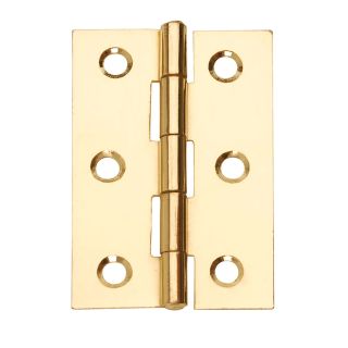 Dale Hardware 1838 Electro Brassed Fixed Pin Butt Hinges - Pack of 2