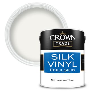 Crown Trade Silk Emulsion Brilliant White Paint 5L
