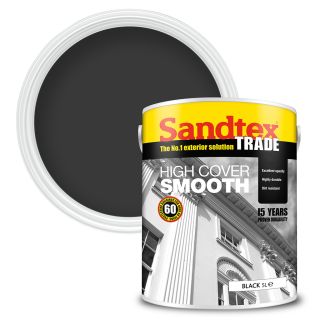 Sandtex Trade Highcover Smooth Black Masonary Paint 5L