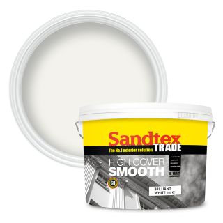 Sandtex Trade High Cover Smooth Brilliant White Paint 10L