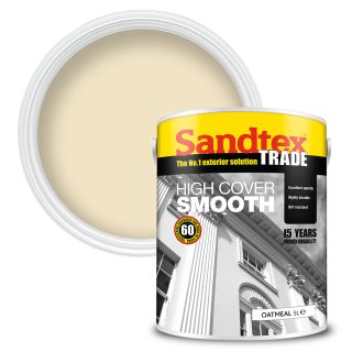 Sandtex Trade Highcover Smooth Oatmeal Masonary Paint 5L