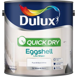 Dulux Quick Dry Eggshell Pure Brilliant White Paint 2.5L