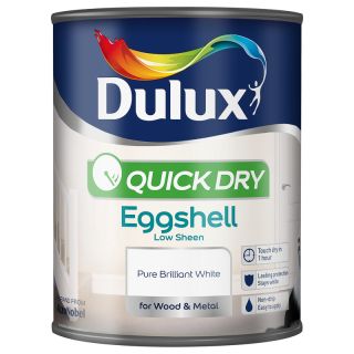 Dulux Quick Dry Eggshell Pure Brilliant White Paint 750ml