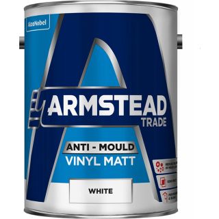 Armstead Trade Anti-Mould Vinyl Matt White Paint 5L