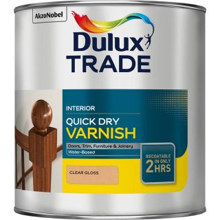 Dulux Trade Quick Dry Clear Satin Varnish 1L