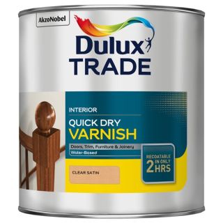 Dulux Trade Quick Dry Clear Satin Varnish 2.5L