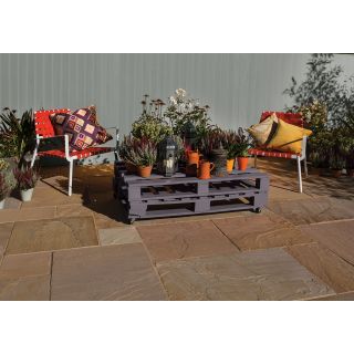 Bradstone Natural Calibrated Sandstone Sunset Buff Paving 600 x 600 x 22mm
