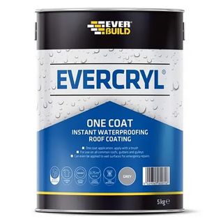 Everbuild Evercryl Grey One Coat Instant Waterproofing Roof Coating 5Kg