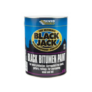 Everbuild Black Jack Black Bitumen Paint 5L