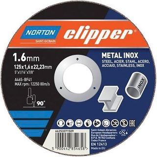 Norton Clipper Metal Inox Flat Cutting Disc 115 x 2.5 x 22.23mm
