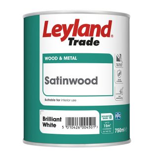 Leyland Trade Satinwood Brilliant White Paint 750ml