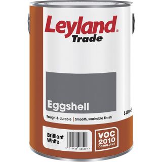 Leyland Trade Eggshell Brilliant White Paint 5L