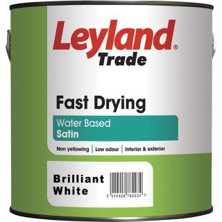 Leyland Trade Fast Drying Satin Brilliant White Paint 2.5L