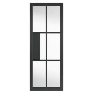 JB Kind Civic Black Clear Glass Internal Door 35 x 1981 x 610mm