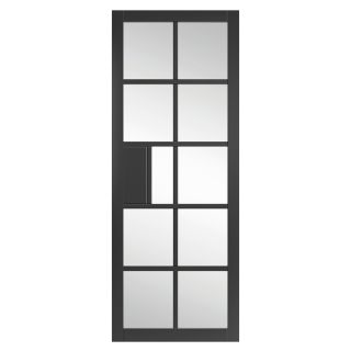 JB Kind Plaza Black Clear Glass Internal Door 35 x 1981 x 610mm