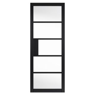 JB Kind Metro Black Clear Glass Internal Door 35 x 1981 x 610mm