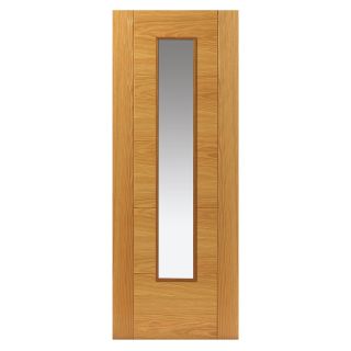 J B Kind Oak Emral Pre-Finished Glazed Fire Rated Internal Door (Multiple Sizes Available)