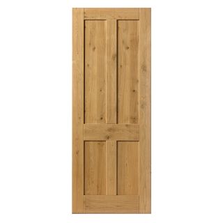 JB Kind Rustic Oak 4 Panel Internal Door 35 x 1981 x 610mm