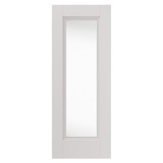 J B Kind Belton White Primed Glazed Panelled Interior Door (Multiple Sizes Available)
