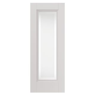 JB Kind Belton White Primed Etched Glazed Panelled Interior Door