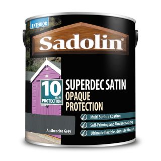 Sadolin Superdec Anthracite Grey Satin Opaque Wood Protection 2.5L