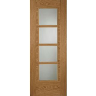Mendes Pre-Finished Oak Iseo Semi Solid 4 Light Central Glazed Internal Door 35 x 1981 x 838mm