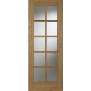 Mendes Unfinished Oak 10 Light Glazed Internal Door 35 x 1981 x 762mm