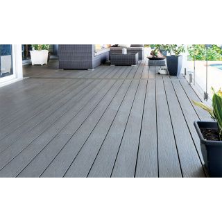 NewTechWood UltraShield Naturale Solid Scalloped Grooved Edge Light Grey Composite Decking 23 x 138 x 4800mm