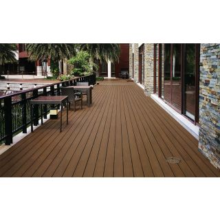 NewTechWood UltraShield Naturale Solid Scalloped Grooved Edge Teak Composite Decking 23 x 138 x 4800mm