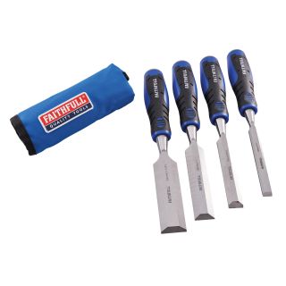 Faithfull 4 Piece Soft Grip Chisel Set in Roll