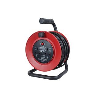 Faithfull 2-Socket Open Drum Cable Reel 50m 240V 13A
