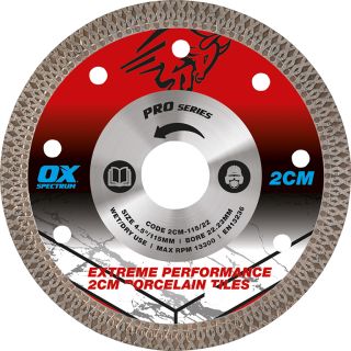 OX Pro 2CM Porcelain Cutting Blade 115/22.23mm