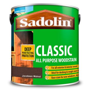 Sadolin Classic All Purpose Jacobean Walnut Woodstain 2.5L