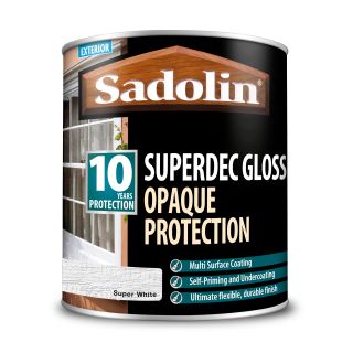 Sadolin Superdec Gloss Opaque Super White Wood Protection 1L