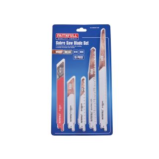Faithfull Sabre Saw Blade 15 Piece Set
