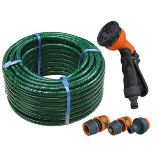 Faithfull PVC Reinforced 30m Hose, Fittings & Spray Gun