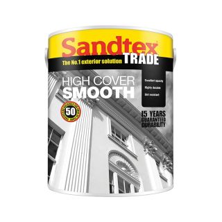 Sandtex Trade High Cover Smooth Brilliant White Masonry Paint 5L