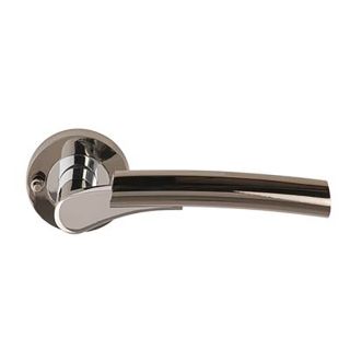 Dale Nickel Ultimo Lever On Round Rose Privacy Set Black