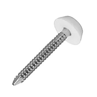 Floplast Plastic Head Fascia Pins White 30mm - Box of 250
